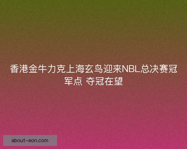 香港金牛力克上海玄鸟迎来NBL总决赛冠军点 夺冠在望